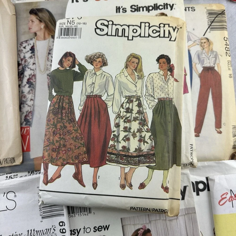 Lot of 22 VTG 90s Sewing Patterns Simplicity, McCalls, Butterick Mixed Sizes Cut